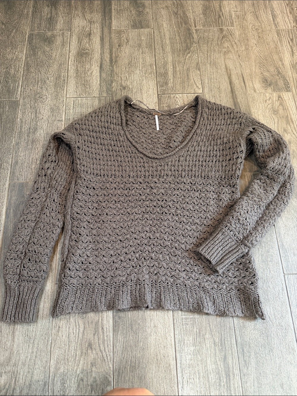 Free People Crashing Waves Pullover Sweater in the shade Cocoa Kiss